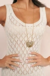 Ettika Cubic Zirconia Scalloped Shell Pendant Necklace In Gold