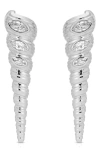 Ettika Cubic Zirconia Capri Shell Linear Drop Earrings