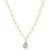 Ettika Cubic Zirconia Teardrop Paper Clip Chain Necklace In Gold