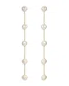 Ettika Dripping Freshwater Pearl Linear Drop Earrings In White/gold