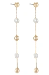 ETTIKA ETTIKA CULTURED FRESHWATER PEARL LINEAR DROP EARRINGS