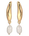 Ettika Cultured Freshwater Pearl Liquid Luxe Drop Earrings In Gold