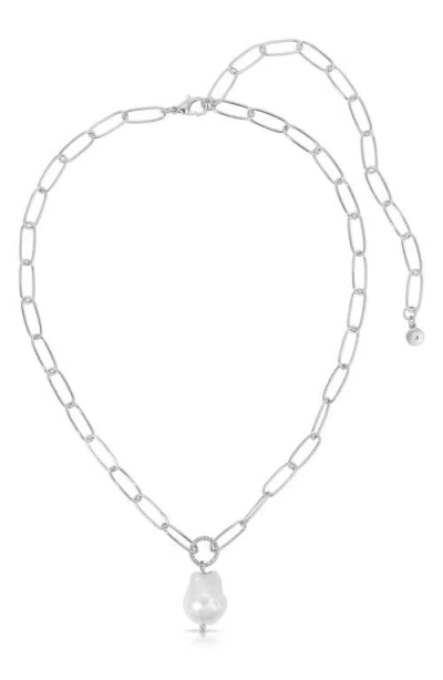 Ettika Cultured Freshwater Pearl Pendant Necklace In Silver