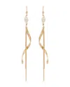 Ettika Cultured Freshwater Pearl Twisted Linear Drop Earrings In Gold