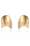 Ettika 18k Gold Plated Curved Stud Earrings In Gold