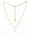 Ettika Dainty Chain And Crystal Heart Necklace Set Of 2 In Gold Plated
