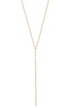 Ettika Dainty Cubic Zirconia Disc Chain Y-necklace In Gold