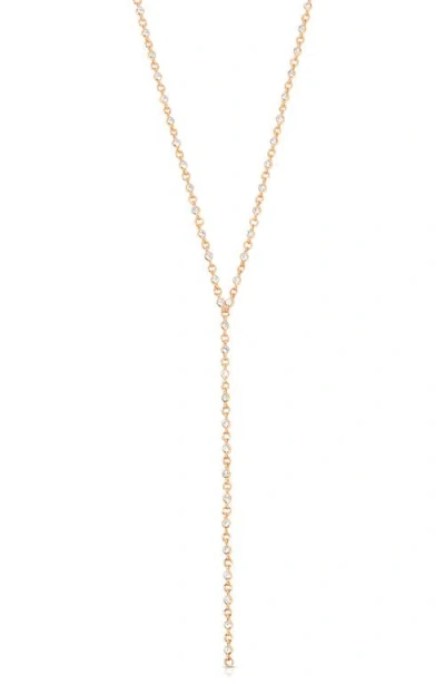 Ettika Dainty Cubic Zirconia Disc Chain Y-necklace In Gold