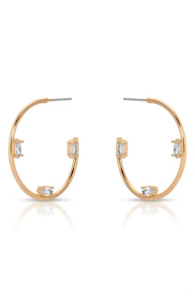 Ettika Dainty Cubic Zirconia Hoop Earrings In Gold