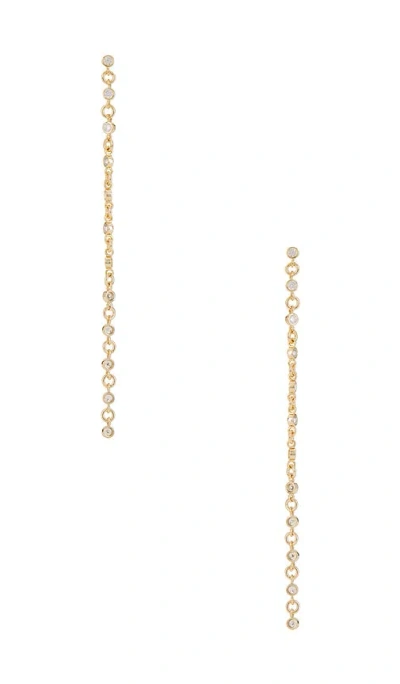 Ettika Dainty Linear Crystal Earrings In Gold