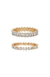Ettika Dainty Marquise Set Of 2 Stacking Rings In Gold