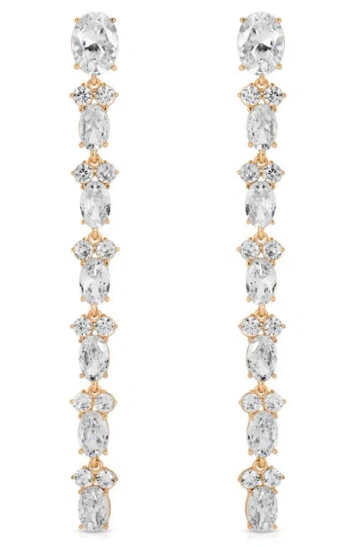Ettika Dainty Marquise Sweet Linear Earrings In Gold