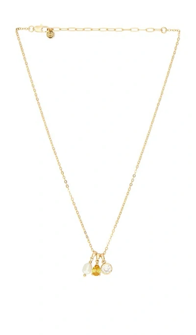 Ettika Dainty Triple Charm Necklace In Gold