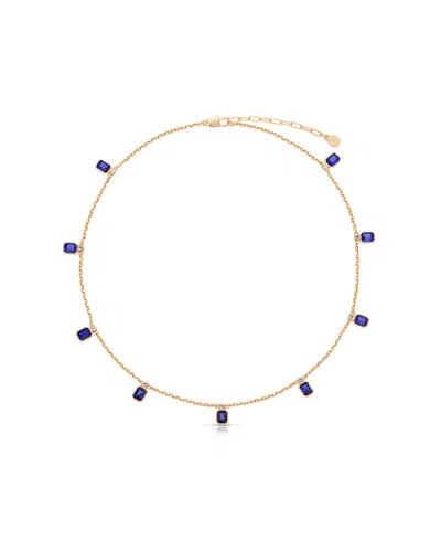 Ettika Deco Charm Necklace In Sapphire