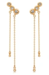 Ettika Deco Crystal Hanging Chain Drop Earrings In Gold