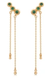 Ettika Deco Crystal Hanging Chain Drop Earrings In Gold