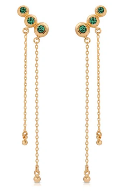 Ettika Deco Crystal Hanging Chain Drop Earrings In Gold