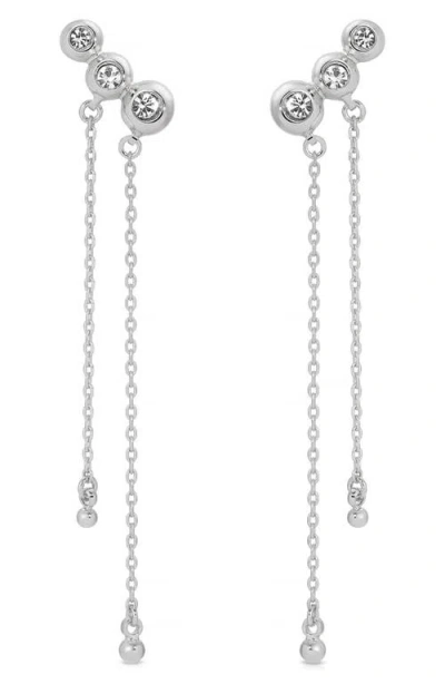 Ettika Deco Crystal Hanging Chain Drop Earrings In Metallic