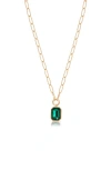 Ettika Deco Crystal Pendant Necklace In Green