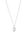 Ettika Deco Crystal Pendant Necklace In Silver