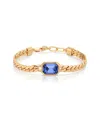 Ettika Deco Crystal Statement Cuban Chain Bracelet In Sapphire