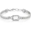 Ettika Deco Crystal Statement Cuban Chain Bracelet In Silver