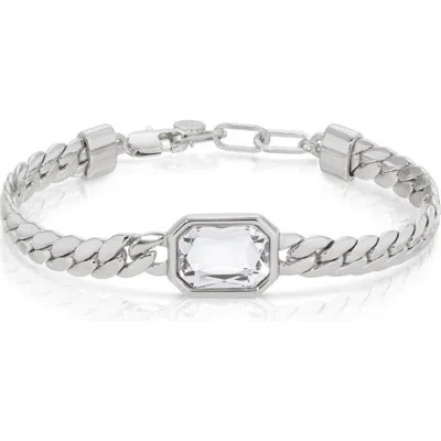ETTIKA ETTIKA DECO CRYSTAL STATEMENT CUBAN CHAIN BRACELET
