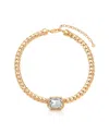 Ettika Deco Crystal Statement Cuban Chain Necklace In Gold