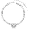 Ettika Deco Crystal Statement Cuban Chain Necklace In Silver