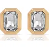 Ettika Deco Crystal Statement Stud Earrings In Gold