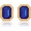 Ettika Deco Crystal Statement Stud Earrings In Sapphire