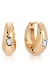 Ettika Deco Cubic Zirconia Hoop Earrings In Gold