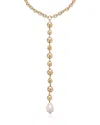 Ettika Deep Drop Cultured Freshwater Pearl Lariat Necklace, 15-20 In Gold