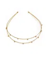 Ettika Delicate Crystal Dotted Gold-tone Headband In Gold