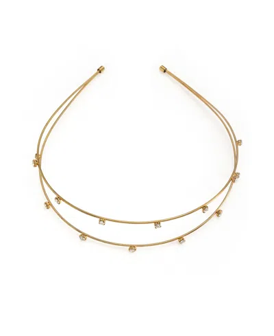 Ettika Delicate Crystal Dotted Gold-tone Headband