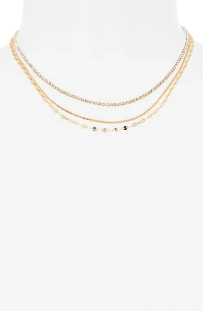 Ettika Delicate Sparkle Layered Chain Necklace In Gold