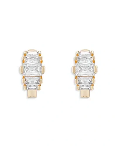 ETTIKA DIAMOND SHINE CUBIC ZIRCONIA MINI HOOP EARRINGS