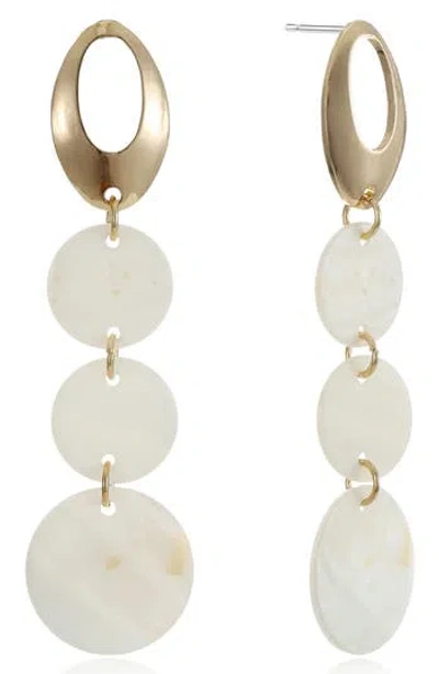 Ettika Disco Shell Drop Earrings In Gold