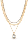 Ettika Divine Cubic Zirconia Layered Necklace In Gold