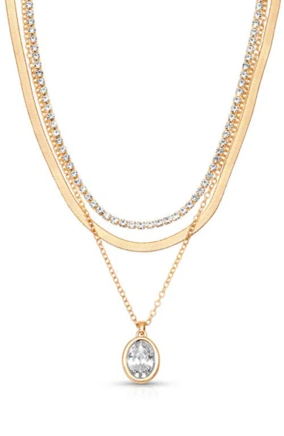 Ettika Divine Cubic Zirconia Layered Necklace In Gold