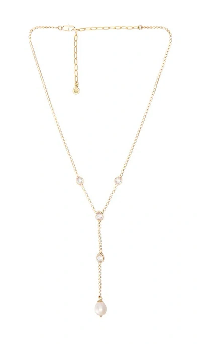 Ettika Dotted Crystal And Pearl Lariat Necklace