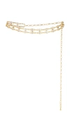 Ettika Double Crystal Chain Link Belt In Metallic Gold
