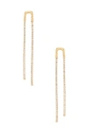 Ettika Double Chain Drop Earring In Gold