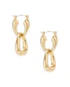 Ettika Double Dangle Hoop Earrings In 18k Gold Plate In Gold