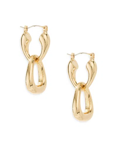 Ettika Double Dangle Hoop Earrings In 18k Gold Plate