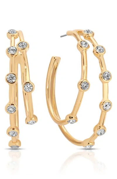 Ettika Double Dotted Hoop Earrings In Gold