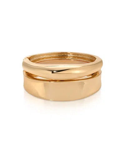 Ettika Double Golden Bangle Bracelet Set