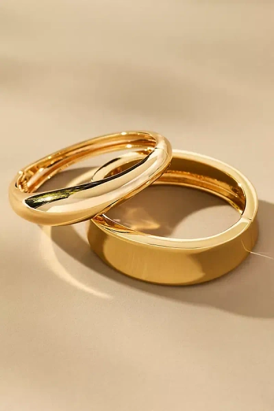 Ettika Double Golden Bangle Bracelets, Set Of 2