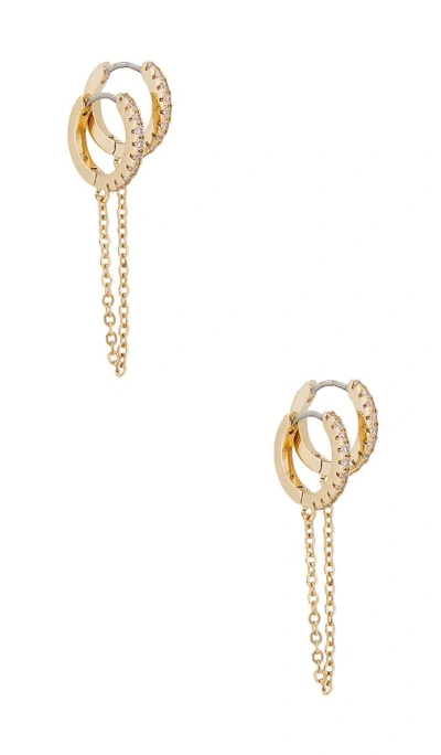 Ettika Double Piercing Crystal Cuff Earring In Gold