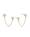 Ettika Double Piercing Tidal Earrings In Gold